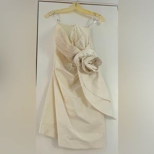 Brand New Ivory Strapless Mini with Flower
